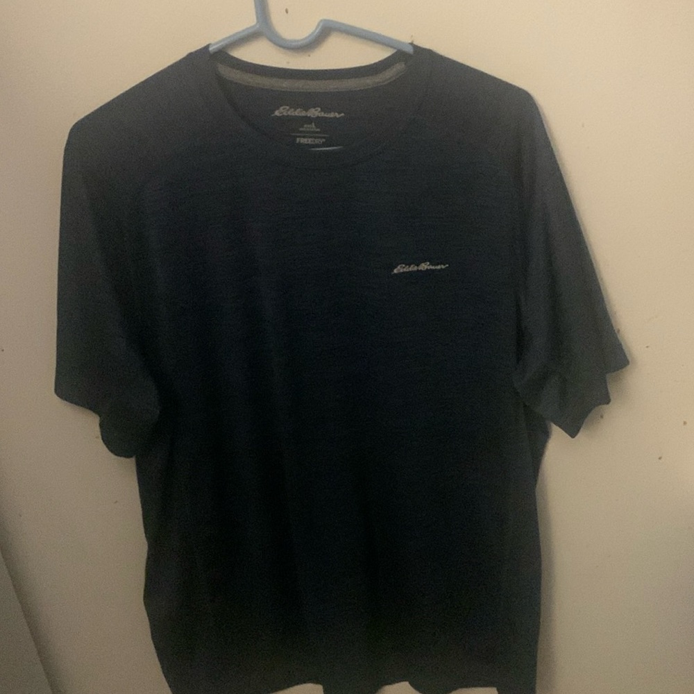 Gorgeous Midnight Blue Eddie Bauer Freedry Athletic Crewneck Tshirt SZ Large🔥
